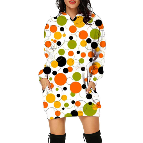 Halloween Print Long Hoodie With Pockets Sweater Long Sleeve Clothes Women - Image 7