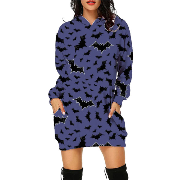 Halloween Print Long Hoodie With Pockets Sweater Long Sleeve Clothes Women - Image 8